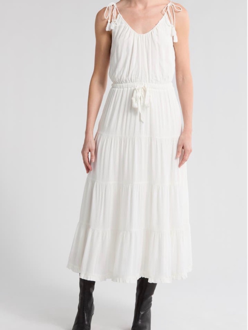 PAIGE Wellsley  TIe Strap Tiered Dress Size 4